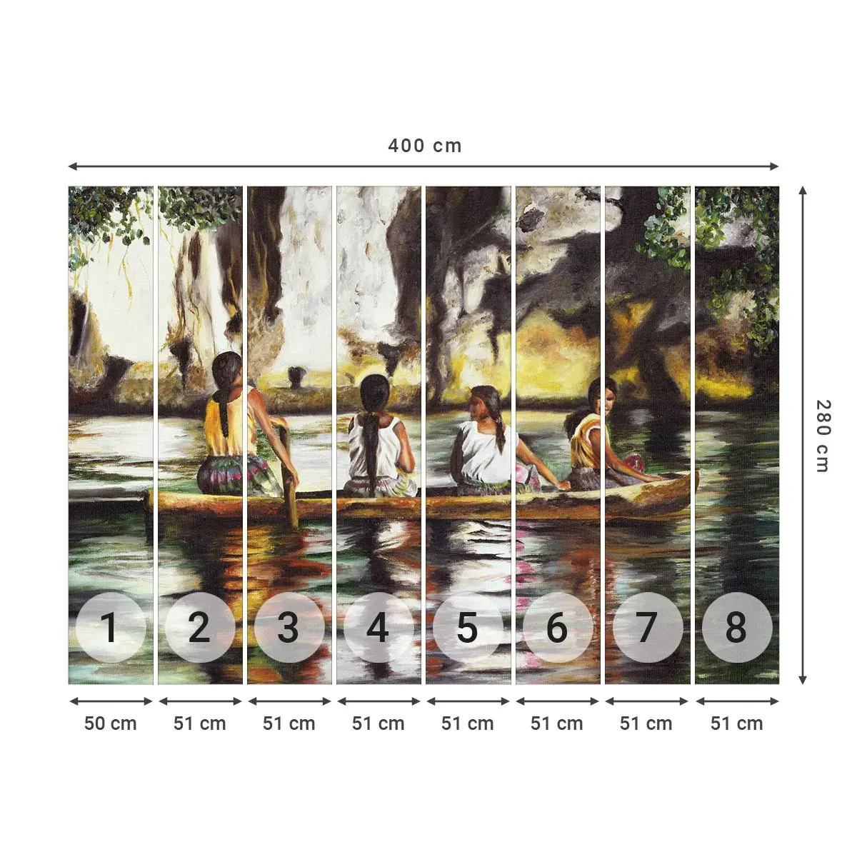 Självhäftande Fototapet Deluxe Sticker - I polynesiskt paradis - Resor, Landskap, Flod - 400x280 cm