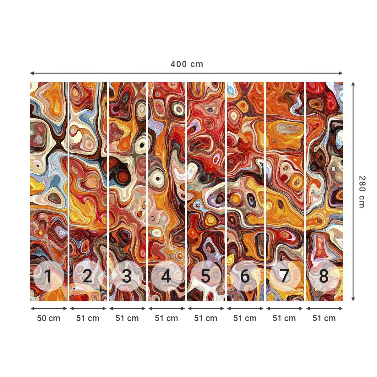 Papier Peint Autocollant Deluxe Sticker - Si les noix fondaient dans du miel - Abstraction, Morceau, Modèle moderne - 400x280 cm