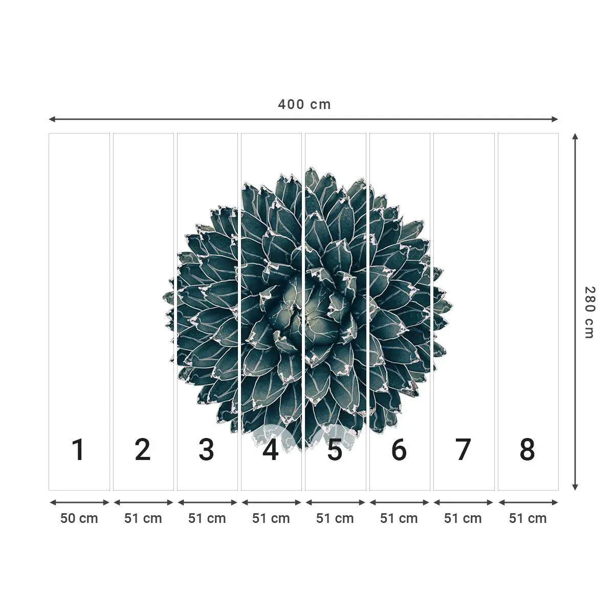 Selbstklebende Fototapete Deluxe Sticker - Stern der Wüste - Kaktus, Agave, Grafik - 400x280 cm