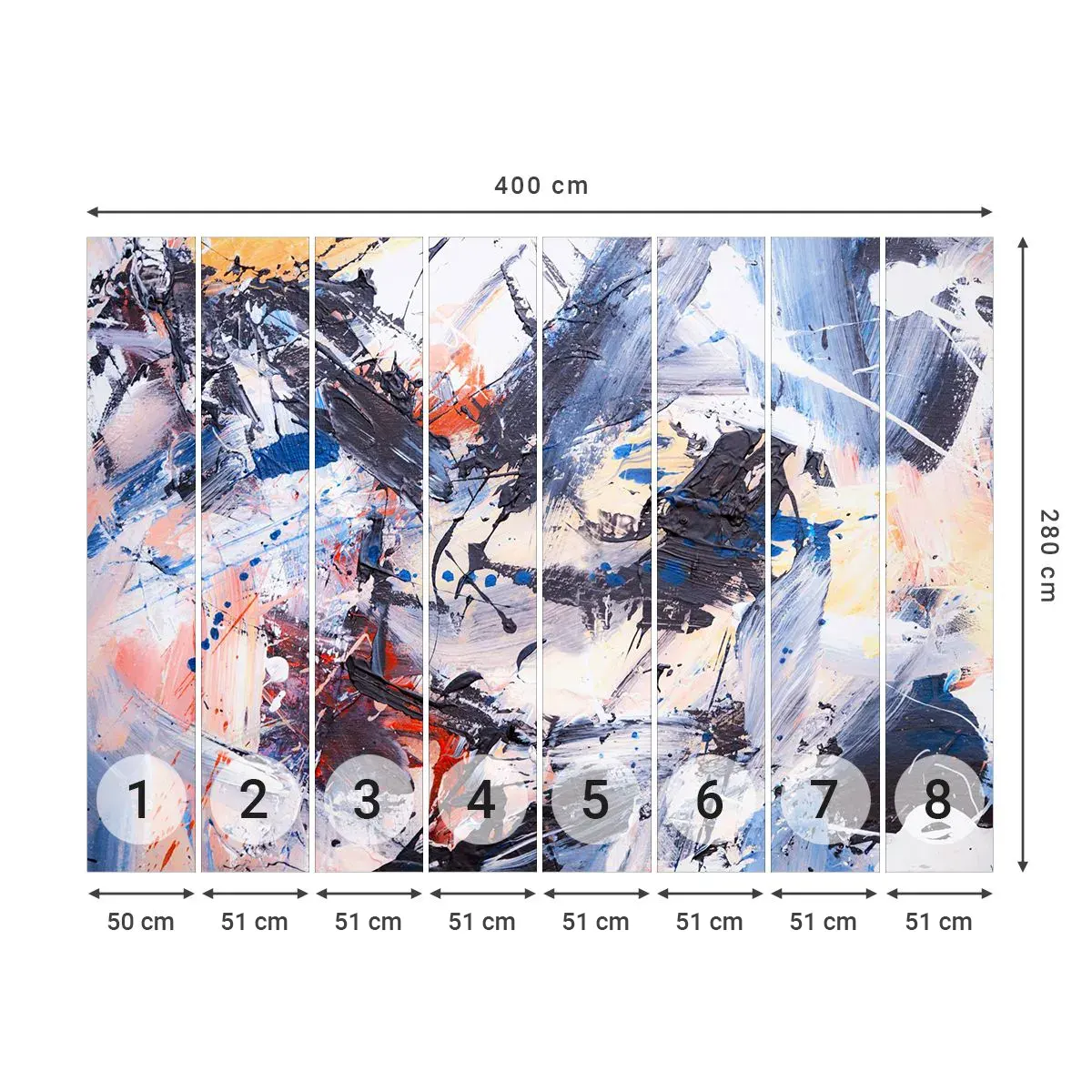 Tapet Autoadeziv Deluxe Sticker - Dansul nebun al abstracției - Abstracția, Bucată, Pictura - 400x280 cm