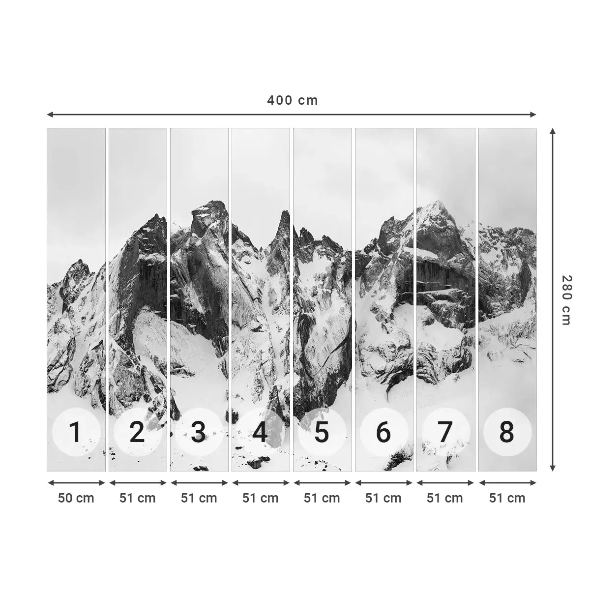 Tapet Autoadeziv Deluxe Sticker - Amenințarea crestei de granit - Peisaj, Munţi, Alpi - 400x280 cm