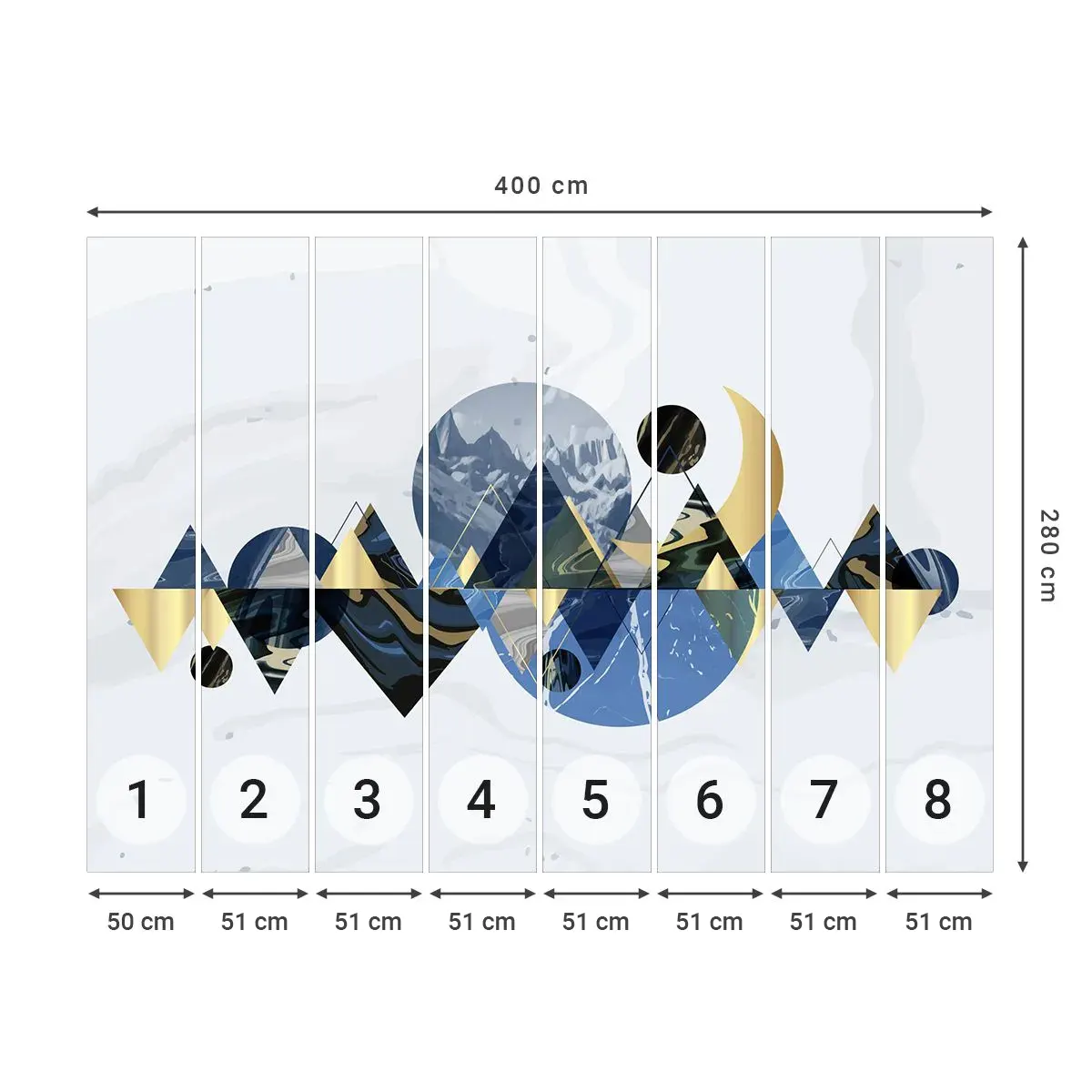 Tapet Autoadeziv Deluxe Sticker - Peisaj geometric - Abstracția, Munţi, Bucată - 400x280 cm