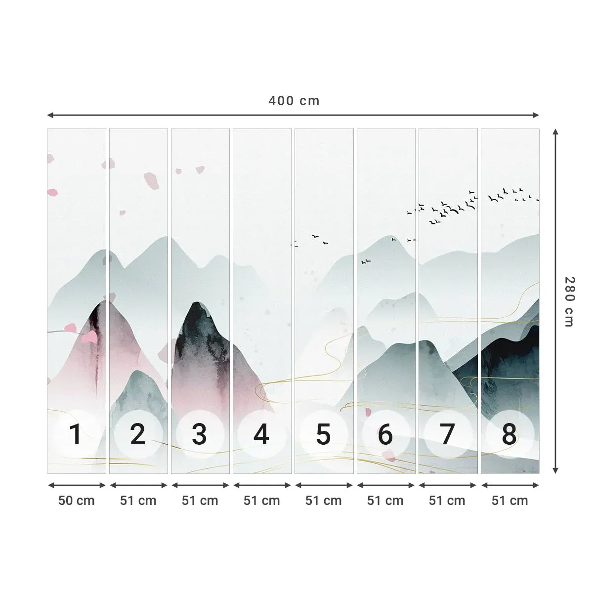 Self-Adhesive Photo Wallpaper Deluxe Sticker - Over the Peaks - Landscape, Birds, Mountains - 400x280 cm