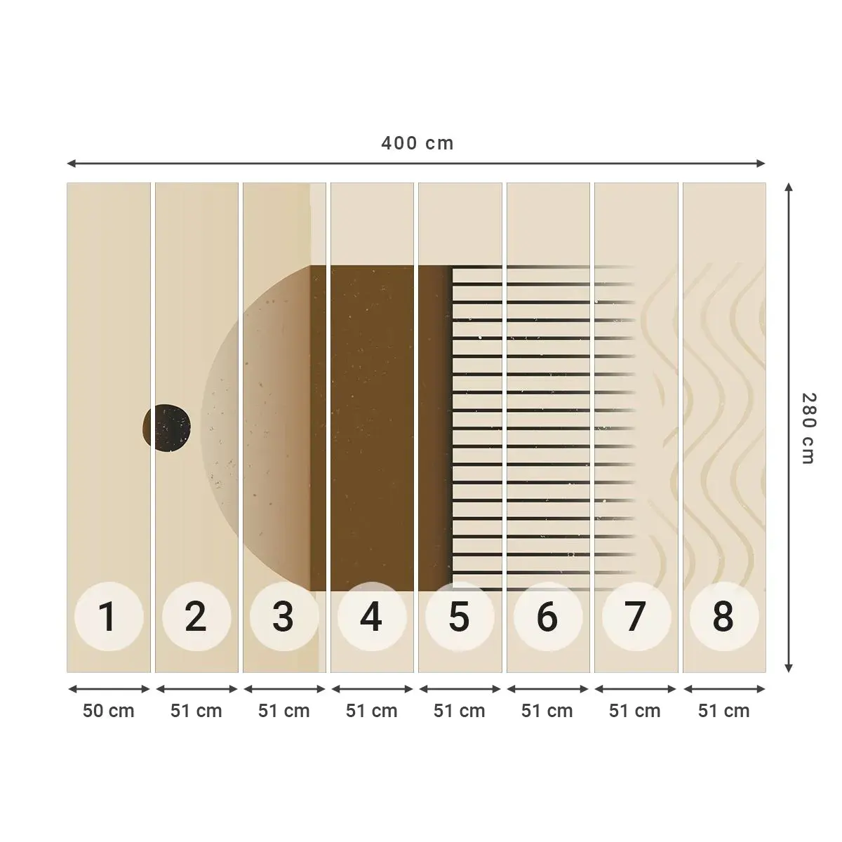 Papel de Parede Autocolante Deluxe Sticker - Diferentes estados - Abstração, Pedaço, Minimalismo - 400x280 cm