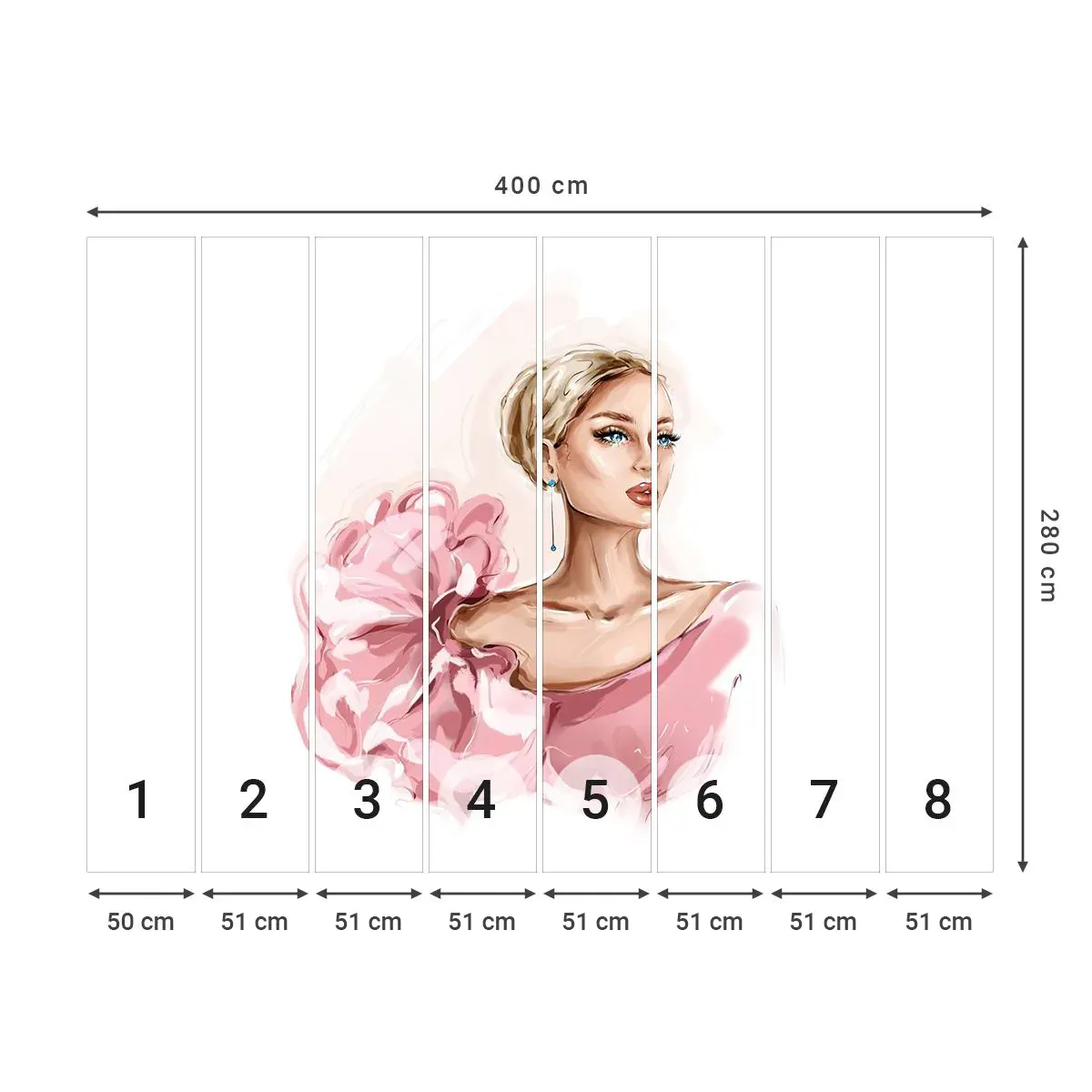 Öntapadós Fotótapéta Deluxe Sticker - Mintha festett lenne… - Nő, Divat, Grafika - 400x280 cm