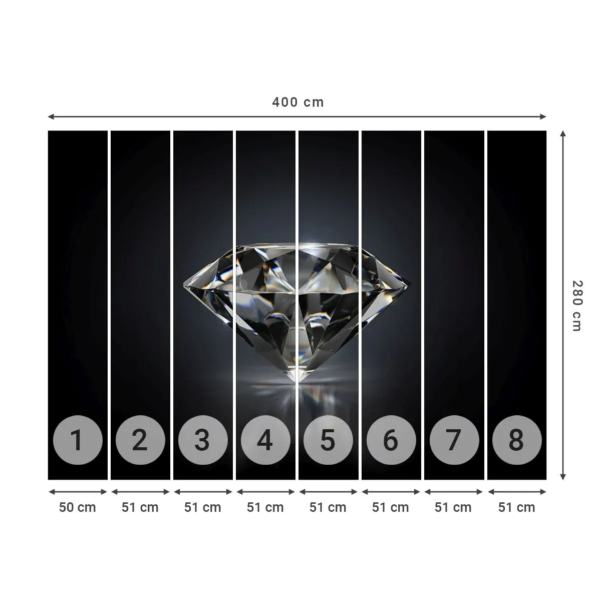 Selbstklebende Fototapete Deluxe Sticker - Beste Freundin - Diamant, Diamant, Edelstein - 400x280 cm