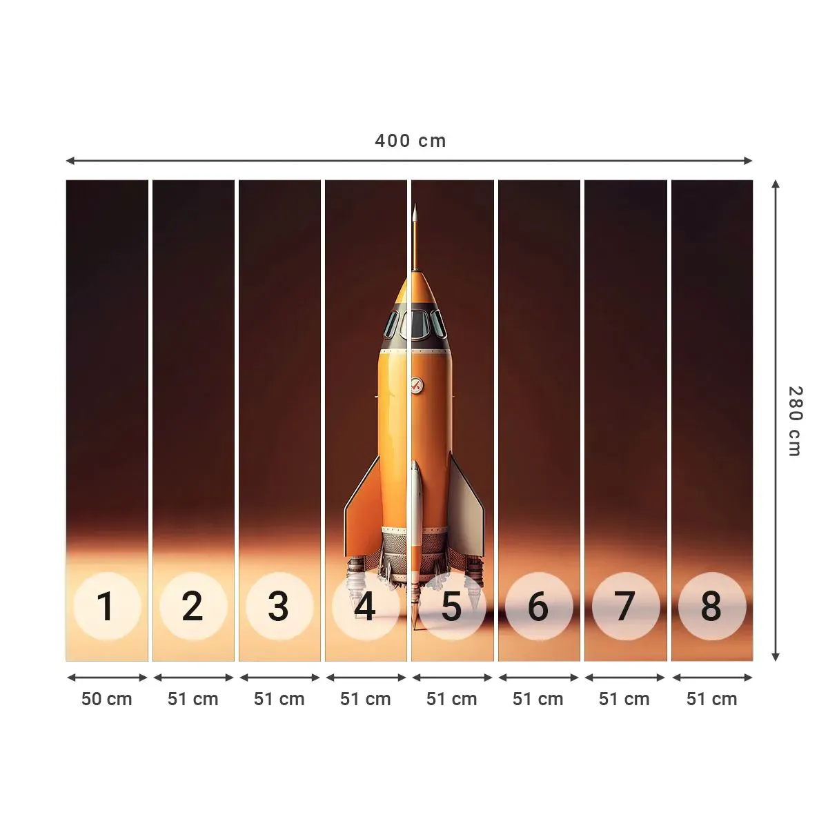 Selbstklebende Fototapete Deluxe Sticker - Es beginnt mit einem Traum - Eine Weltraumrakete, Bleistift, Wissenschaft - 400x280 cm