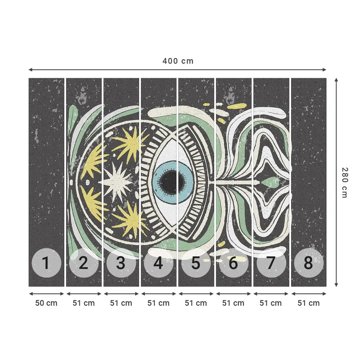 Tapet Autoadeziv Deluxe Sticker - Ritualuri tribale - Boho, Ochi, Pastel - 400x280 cm