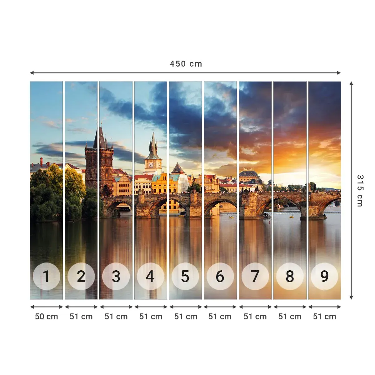 Selbstklebende Fototapete Deluxe Sticker - Schön seit Ewigkeiten - Stadt, Prag, Die tschechische Republik - 450x315 cm