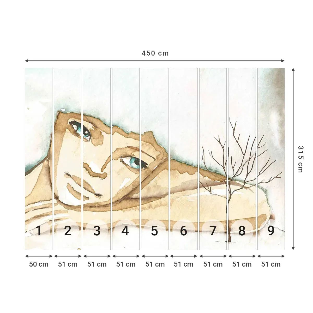 Selbstklebende Fototapete Deluxe Sticker - Der Baum der Poesie wächst aus der Stille - Märchen, Abstraktion, Für Kinder - 450x315 cm