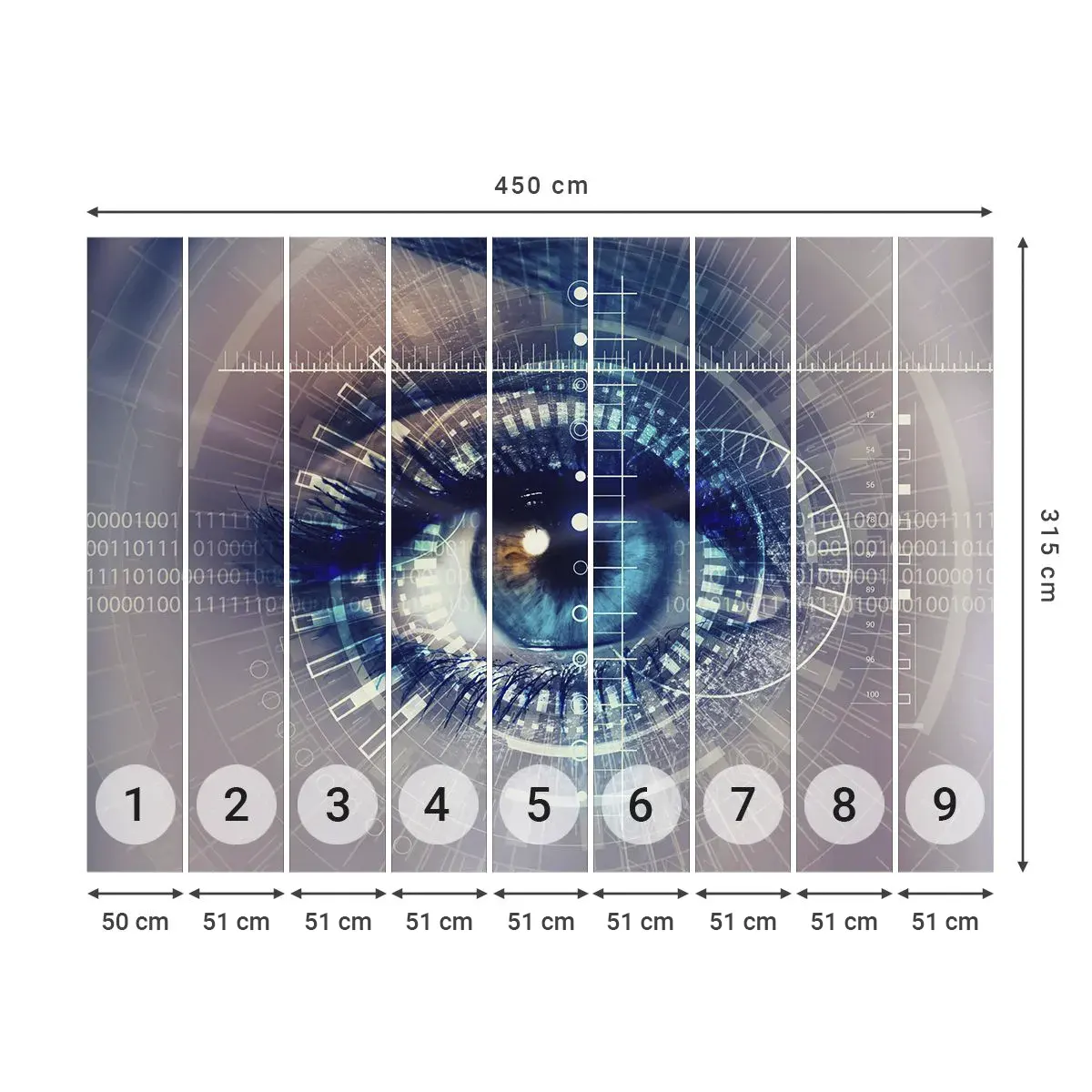 Self-Adhesive Photo Wallpaper Deluxe Sticker - You Think You Know Me - Abstraction, Eye, Graphics - 450x315 cm