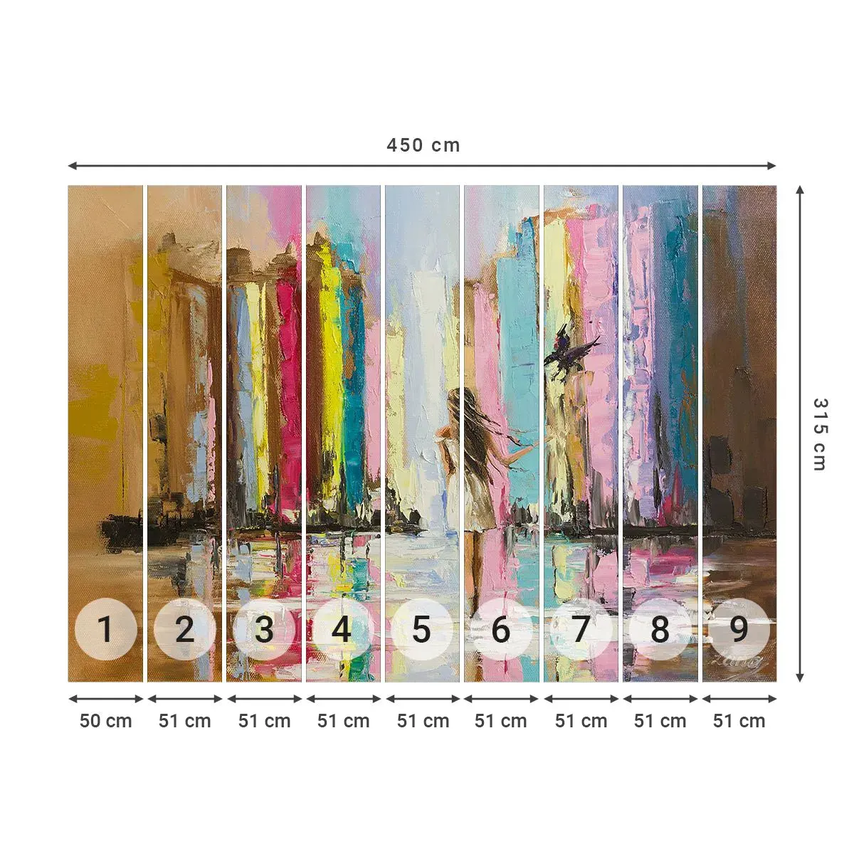 Öntapadós Fotótapéta Deluxe Sticker - Kövessél - Absztrakció, Lány, Nő - 450x315 cm