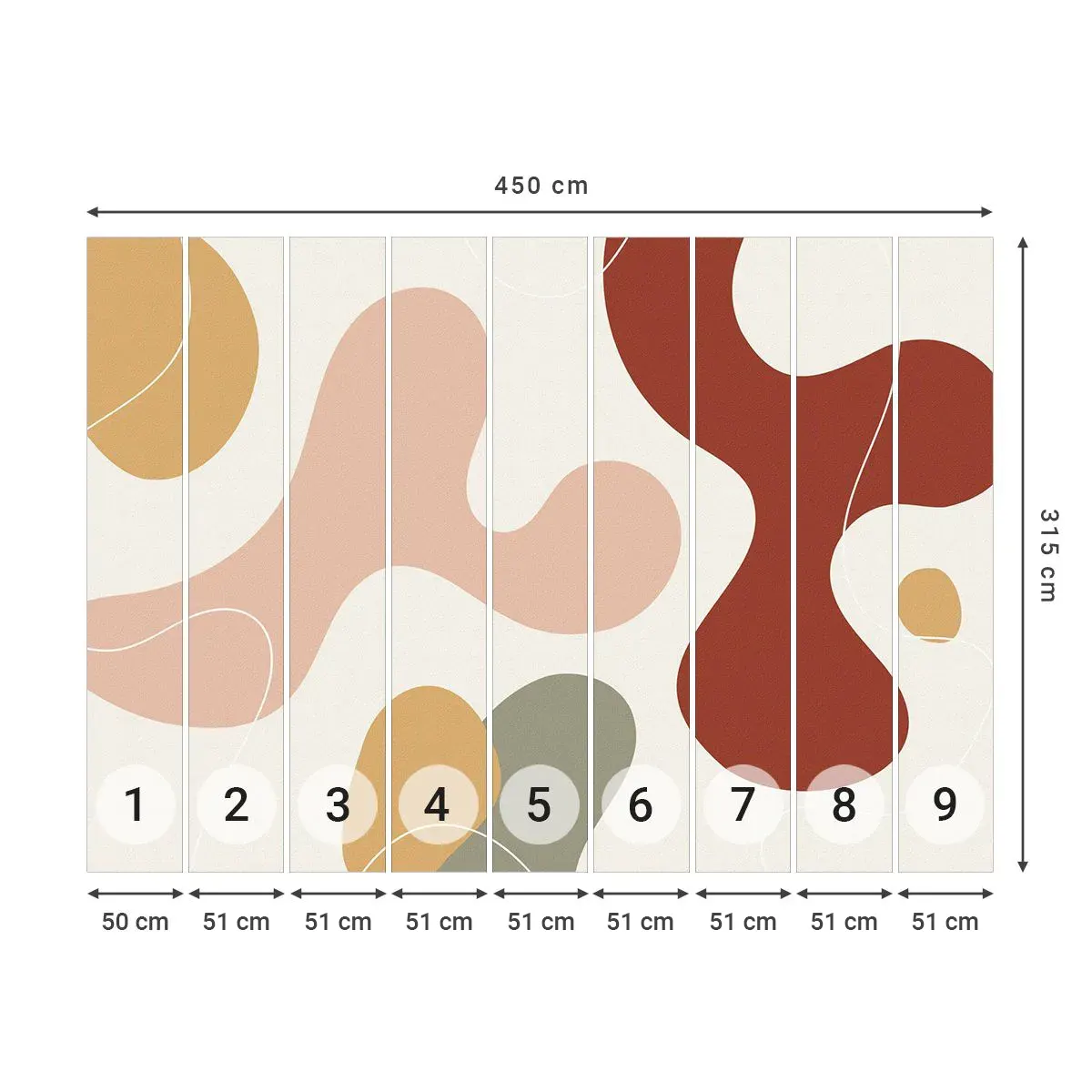 Fotomurali Autoadesivo Deluxe Sticker - Ghirigori - Astrazione, Pezzo, Immaginazione - 450x315 cm