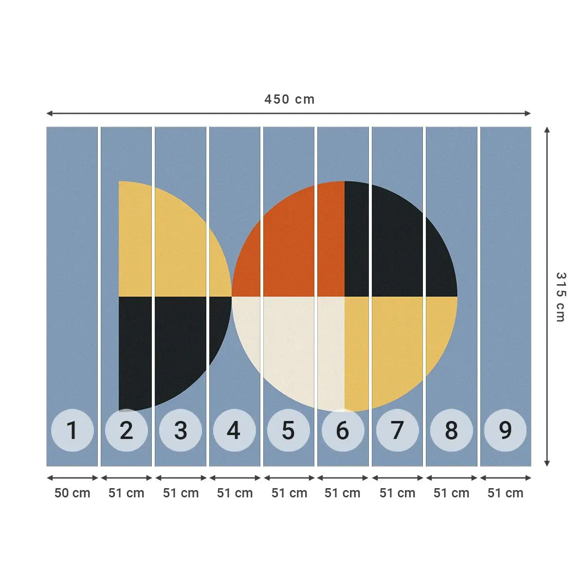 Öntapadós Fotótapéta Deluxe Sticker - Nézd és számolj - Absztrakció, Grafika, Modern művészet - 450x315 cm