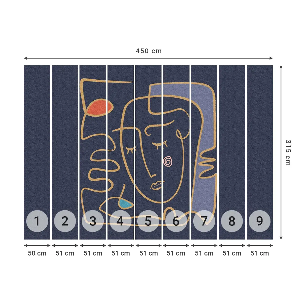 Selbstklebende Fototapete Deluxe Sticker - In Gedanken - Porträt, Gesicht, Stück - 450x315 cm