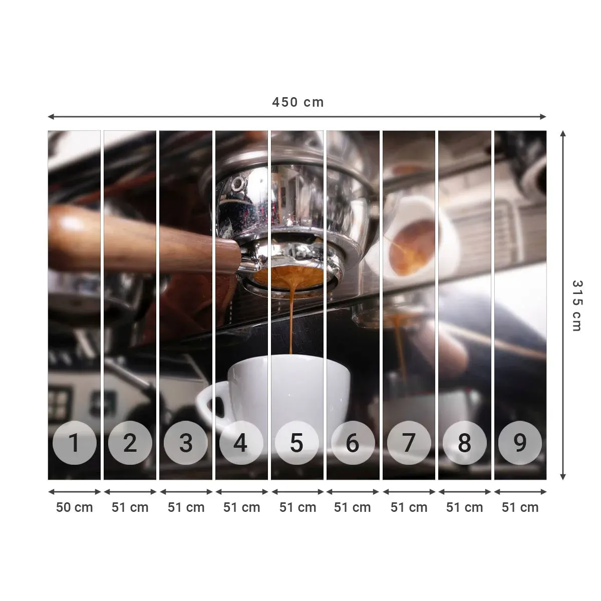 Tapet Autoadeziv Deluxe Sticker - Cel mai bun moment al zilei - Cafea, Automat de cafea, Barista - 450x315 cm