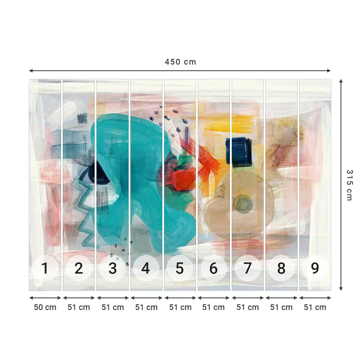 Fototapeta Samoprzylepna Deluxe Sticker - Kolorowa gra - Abstrakcja, Farby, Sztuka - 450x315 cm