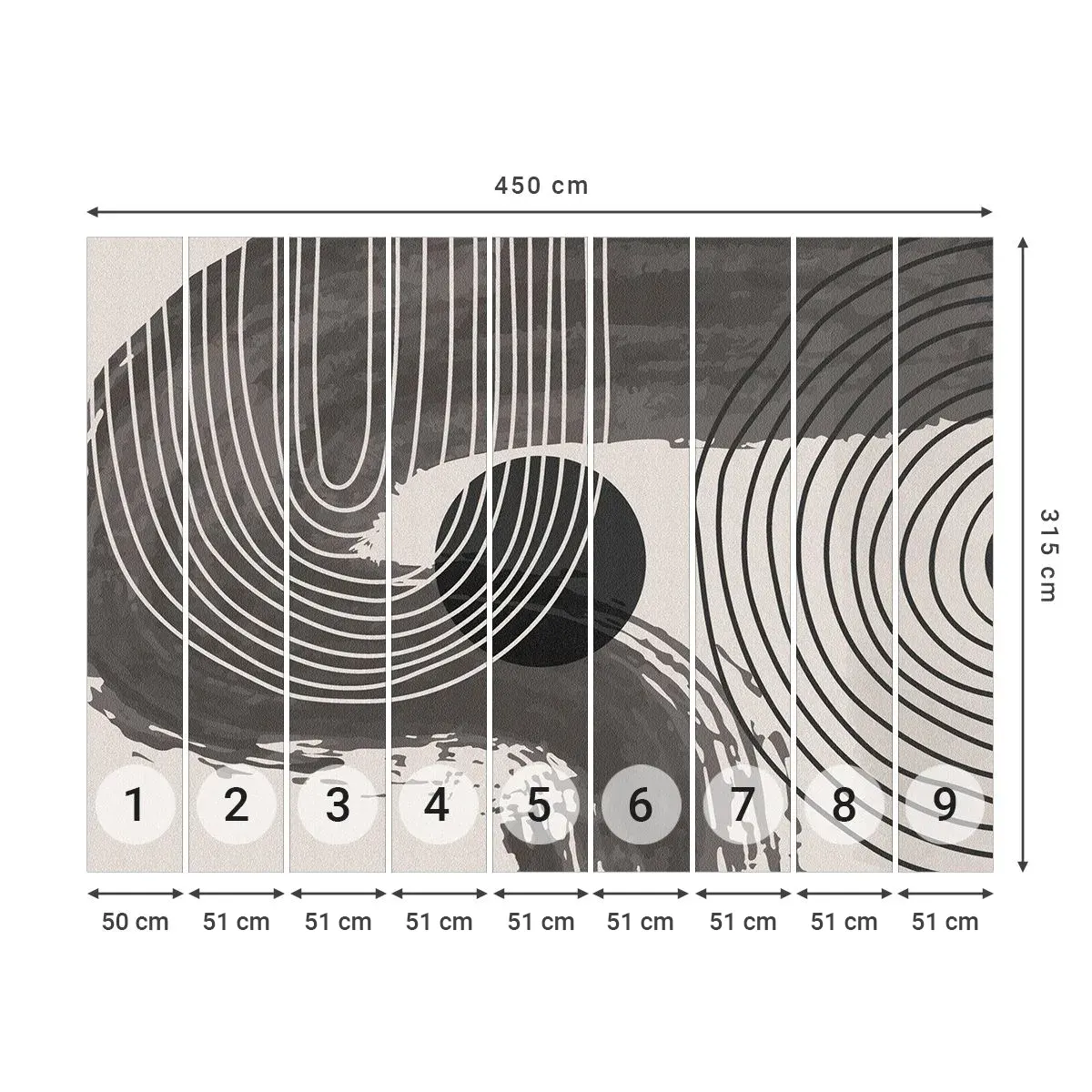 Papier Peint Autocollant Deluxe Sticker - L'ovale gagne - Abstraction, Minimalisme, Morceau - 450x315 cm