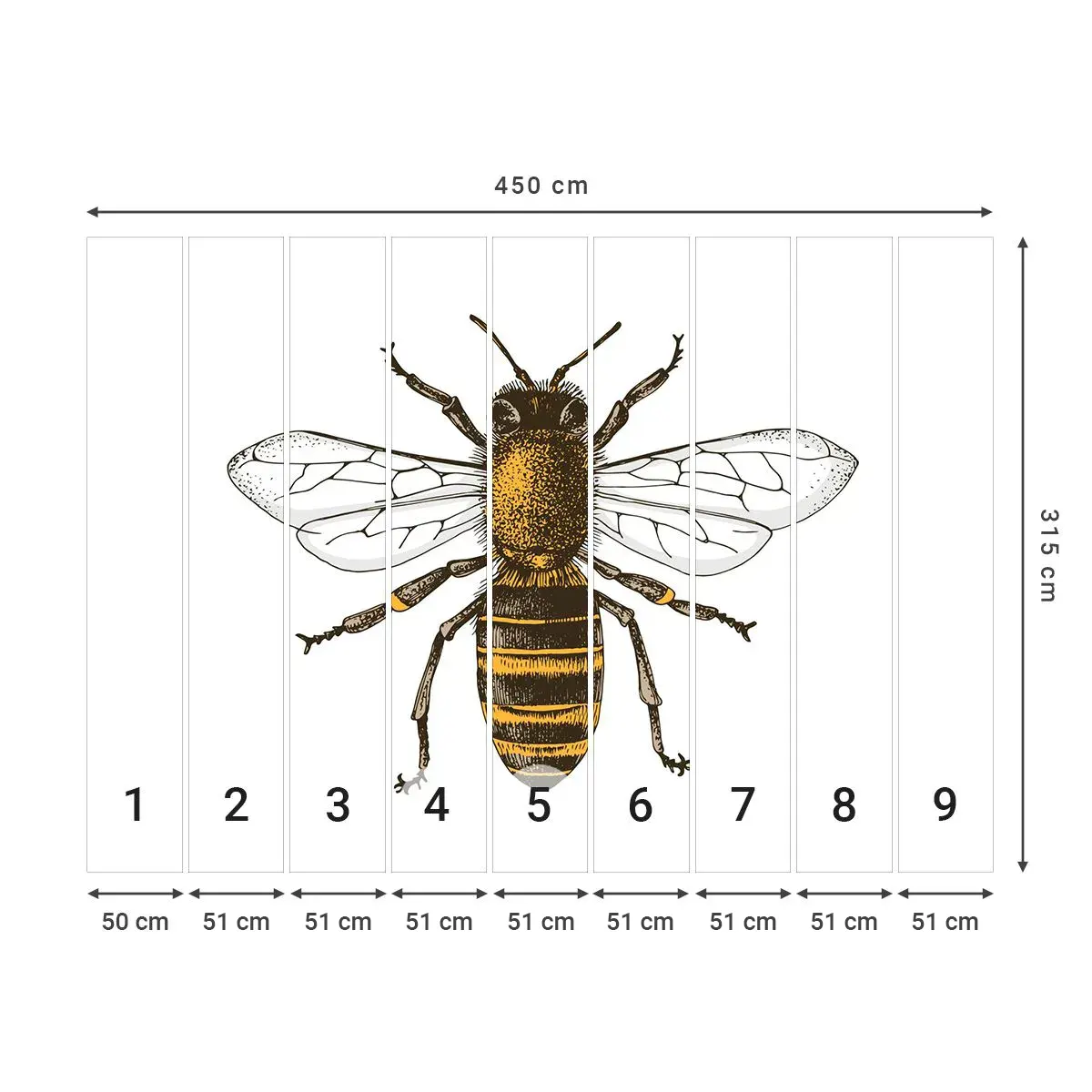 Tapet Autoadeziv Deluxe Sticker - Frumoasă și bună - Albină, Insectă, Natură - 450x315 cm