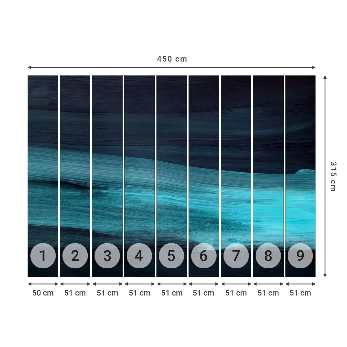 Zelfklevend Fotobehang Deluxe Sticker - Ga met de stroom mee - Donker, Deel, Abstractie - 450x315 cm