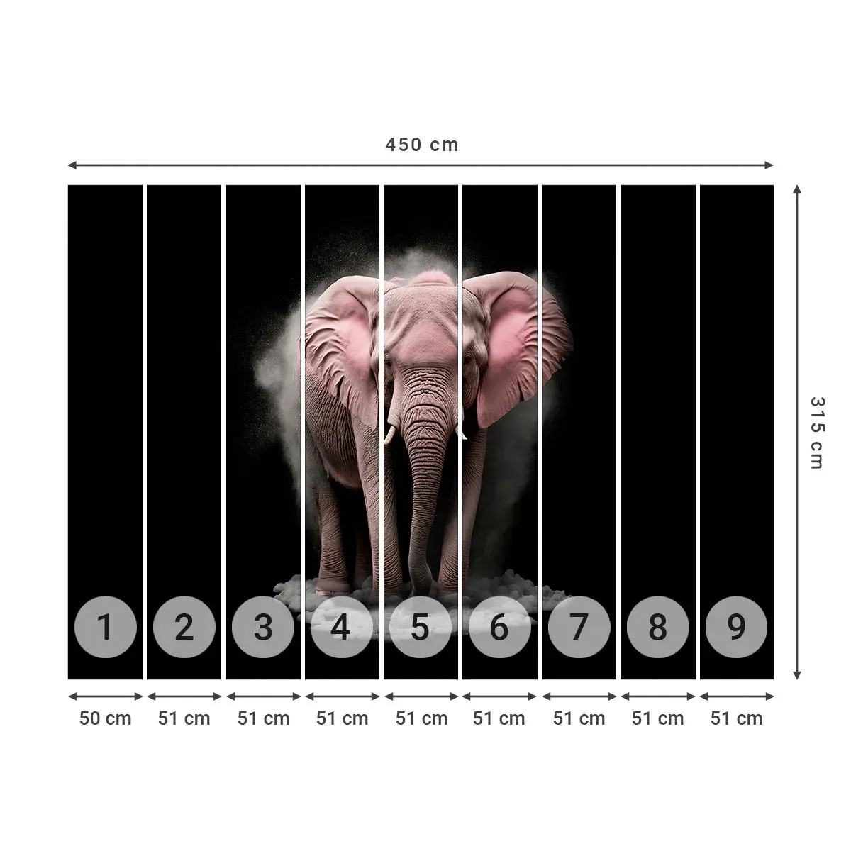 Fotomural Autadhesivo Deluxe Sticker - El rey rosado de oriente - Sol, Safari, África - 450x315 cm