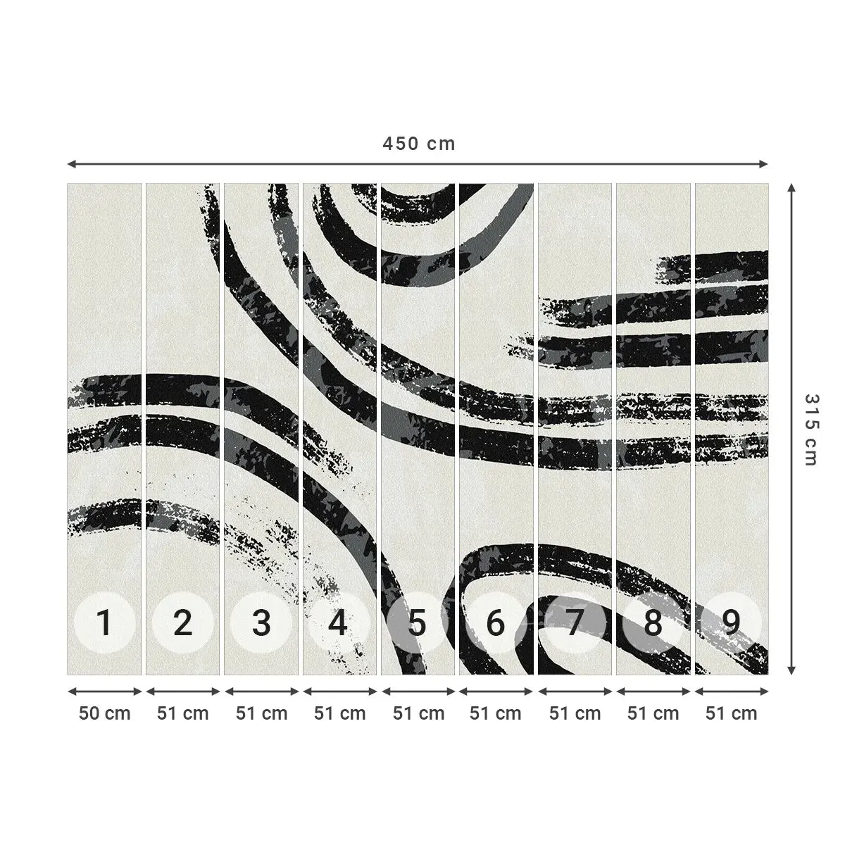 Tapet Autoadeziv Deluxe Sticker - Pe jumătate oprit - Minimalism, liniuțe, Boho - 450x315 cm