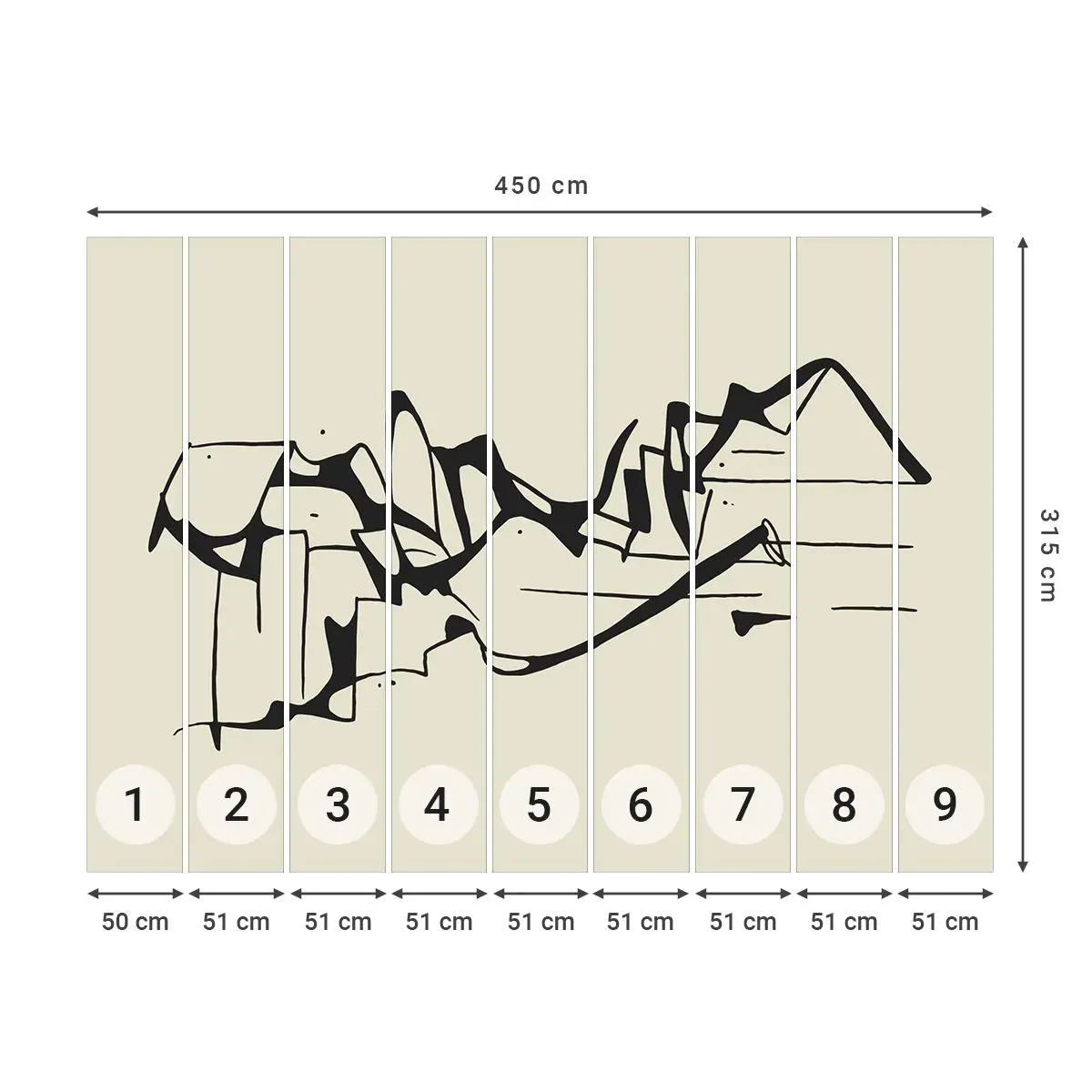 Tapet Autoadeziv Deluxe Sticker - Poate că peisajul - Minimalism, Bucată, Linia - 450x315 cm