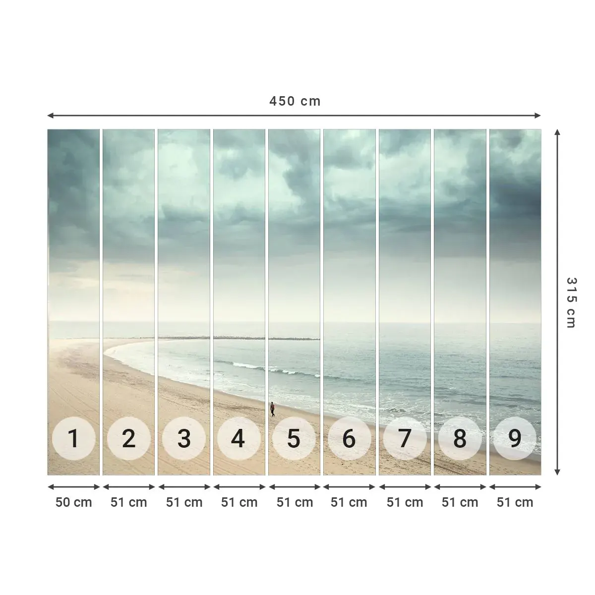 Self-Adhesive Photo Wallpaper Deluxe Sticker - In Search of Quiet - Sea, Beach, Walk - 450x315 cm