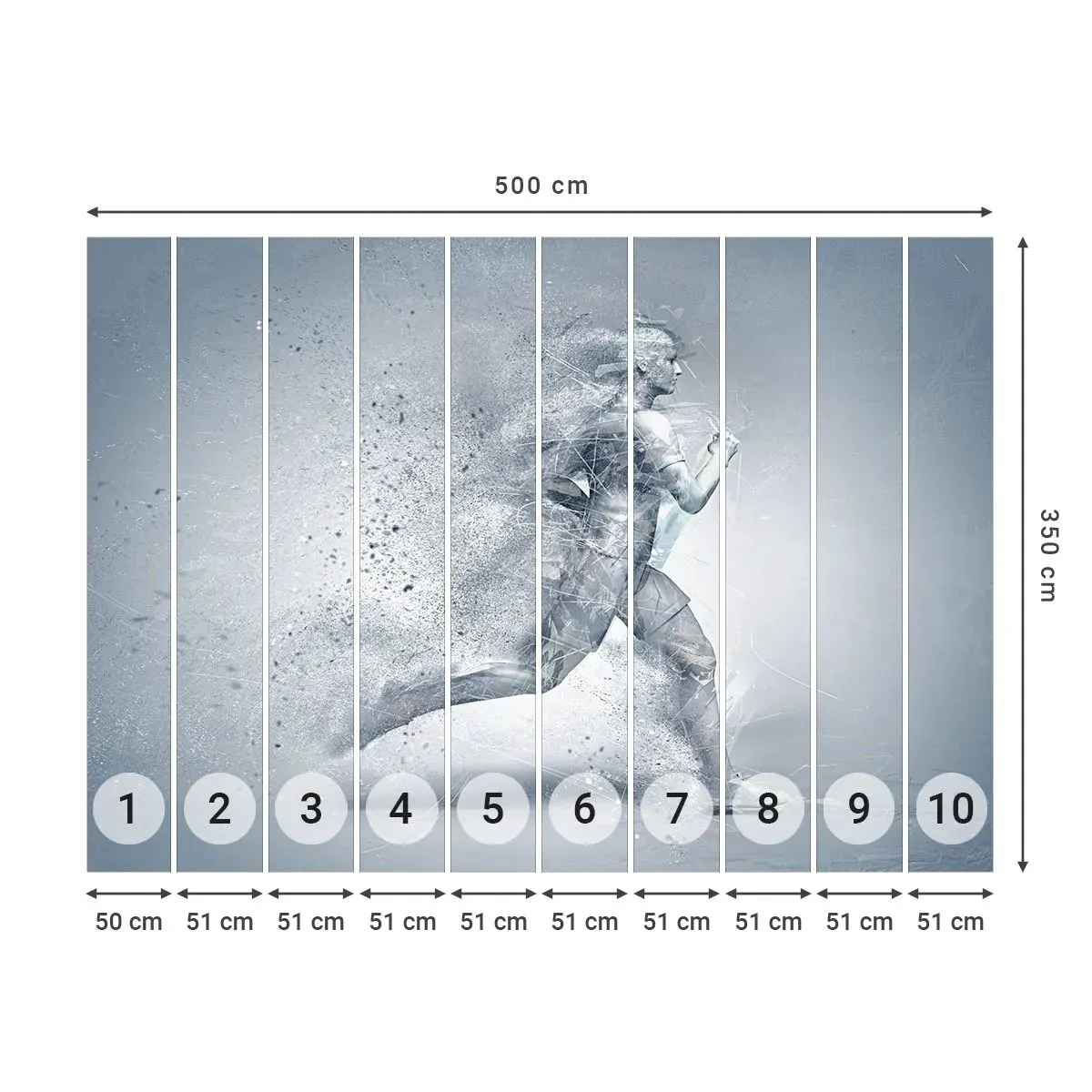 Selbstklebende Fototapete Deluxe Sticker - Kristallklare Energie - Abstraktion, Grafik, Läufer - 500x350 cm