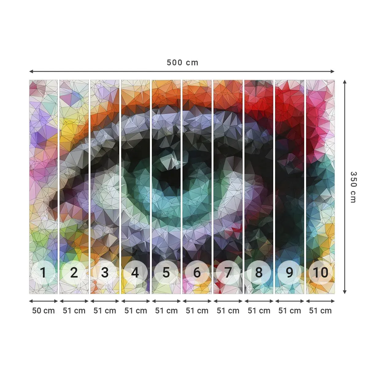 Fotomurali Autoadesivo Deluxe Sticker - Luce dell'occhio di cristallo - Astrazione, Occhio, Grafica - 500x350 cm