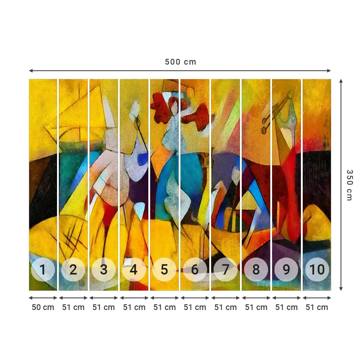 Selbstklebende Fototapete Deluxe Sticker - Sonne - Leben - Freude - Tiere, Afrika, Kubismus - 500x350 cm