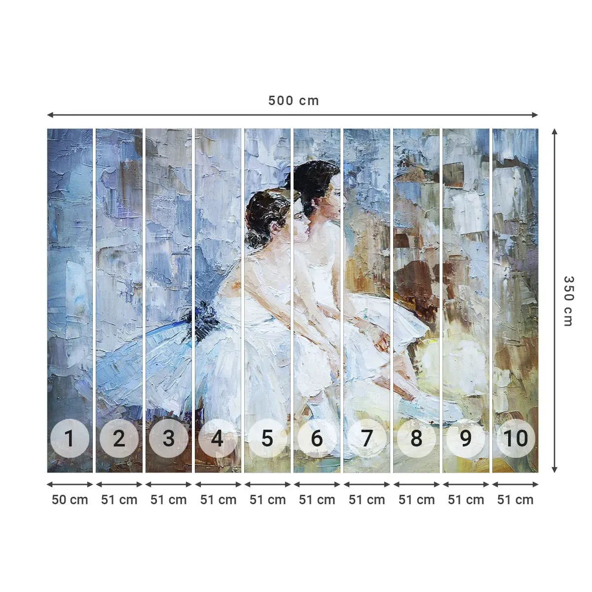 Selbstklebende Fototapete Deluxe Sticker - Rest der jungen Schwäne - Ballerina, Tanzen, Ballett - 500x350 cm