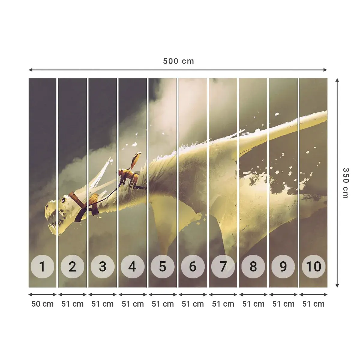 Selbstklebende Fototapete Deluxe Sticker - Die Welt zur Rettung - Abstraktion, Fantasie, Drachen - 500x350 cm