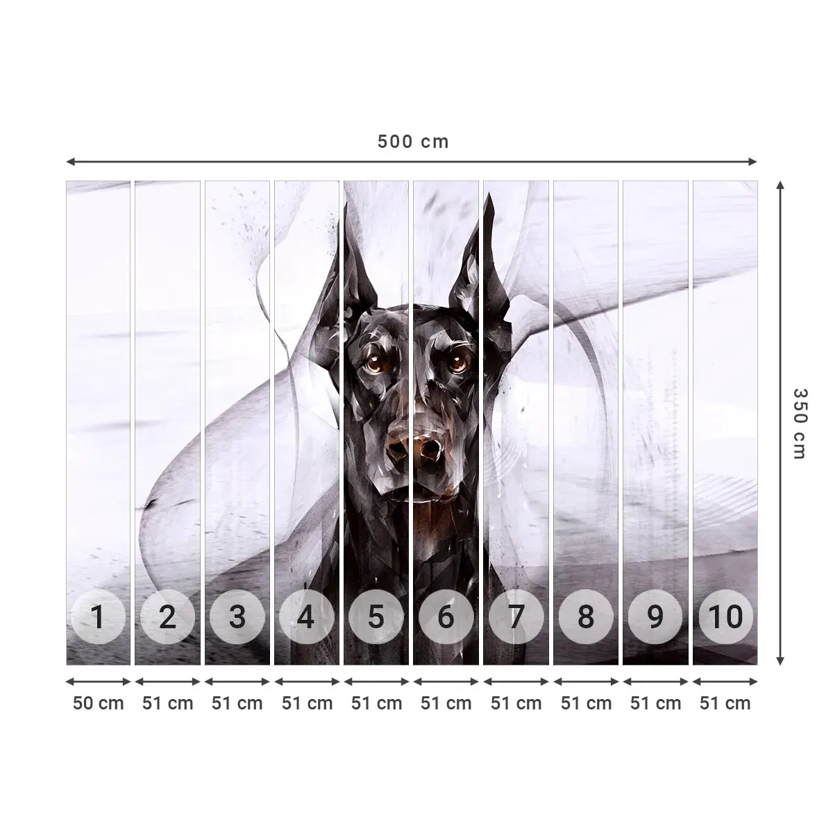 Fotomurali Autoadesivo Deluxe Sticker - Nobili natali - Astrazione, Doberman, Cane - 500x350 cm