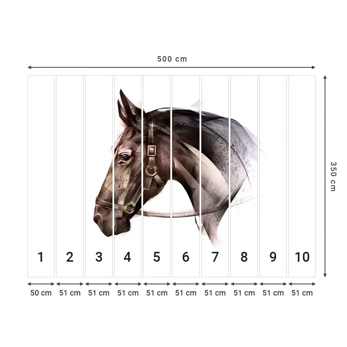 Tapet Autoadeziv Deluxe Sticker - Ce farmec - Animale, Cap de cal, Cal - 500x350 cm