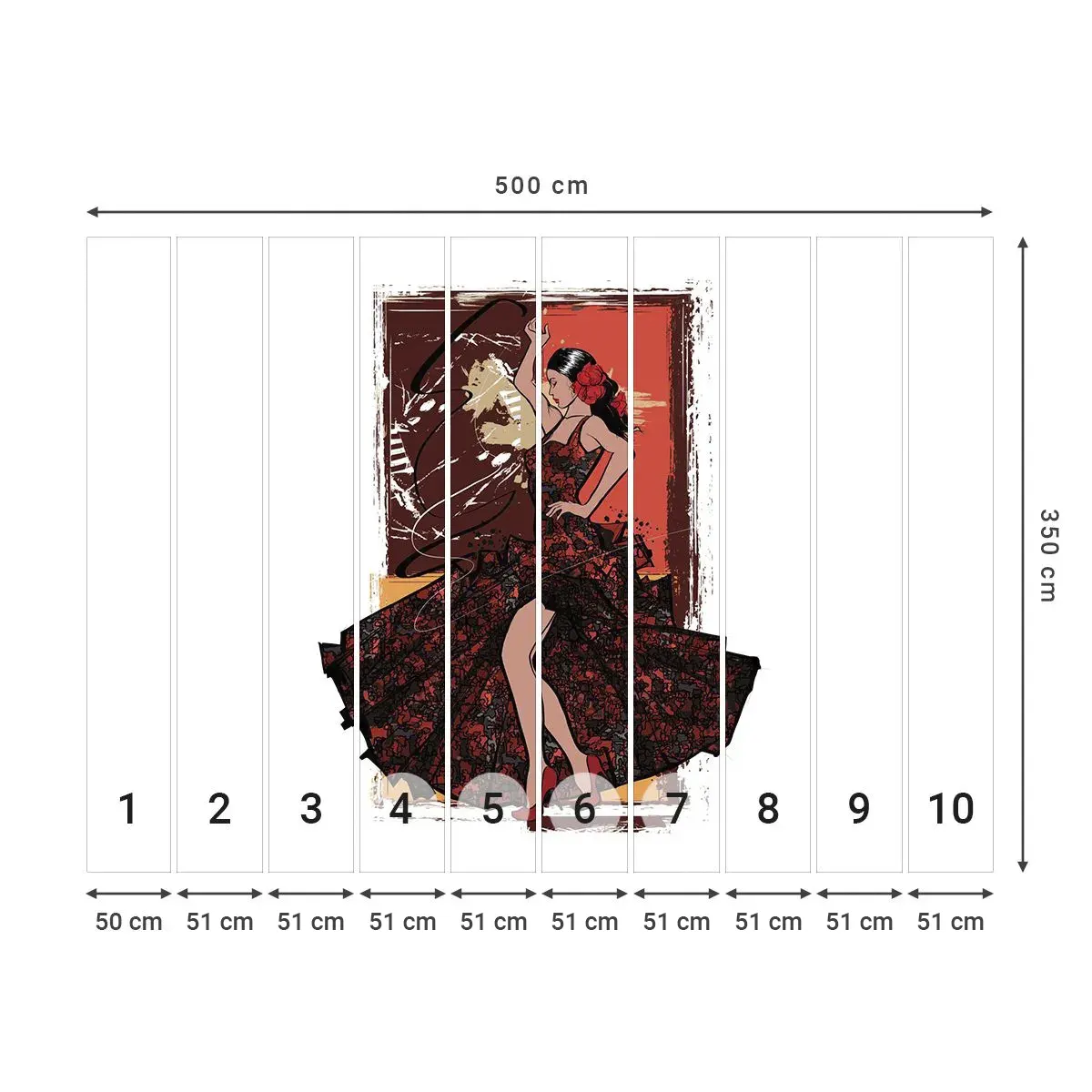 Tapet Autoadeziv Deluxe Sticker - În ritmul inimii - Dansator, Flamenco, Dans - 500x350 cm