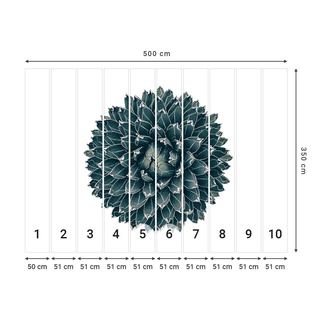 Selbstklebende Fototapete Deluxe Sticker - Stern der Wüste - Kaktus, Agave, Grafik - 500x350 cm