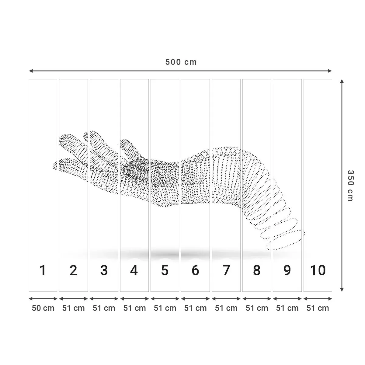 Selbstklebende Fototapete Deluxe Sticker - Federnde Hand - Abstraktion, Grafik, Hand - 500x350 cm