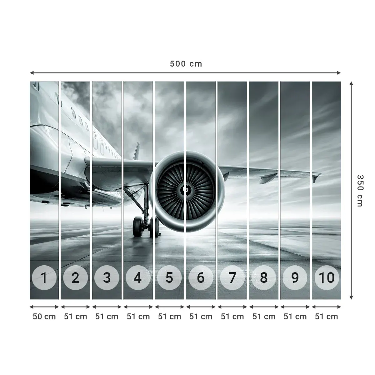 Papier Peint Autocollant Deluxe Sticker - Sent la force! - Avion, Voyage, Entreprise - 500x350 cm