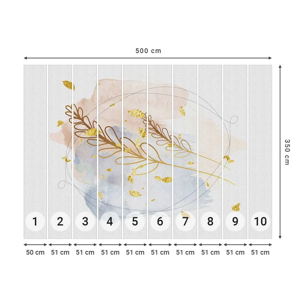 Selbstklebende Fototapete Deluxe Sticker - Goldenr Hauch - Hell, Minimalistisch, Modern - 500x350 cm