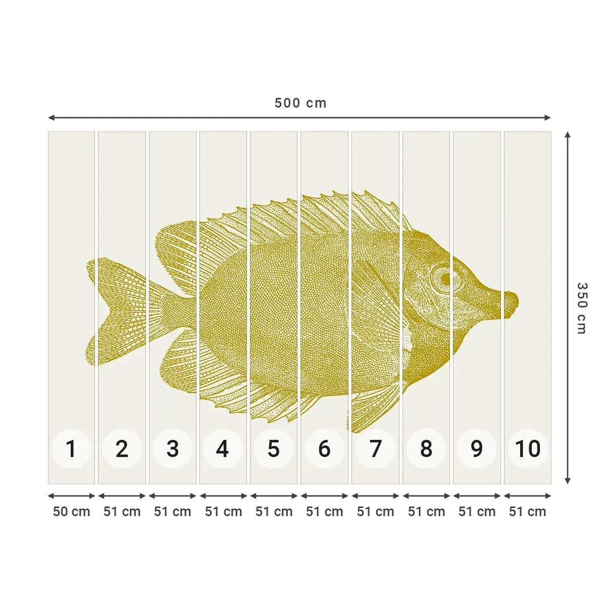 Fotomural Autadhesivo Deluxe Sticker - No recuerdo quién eras - Pez, Playa, Animal - 500x350 cm