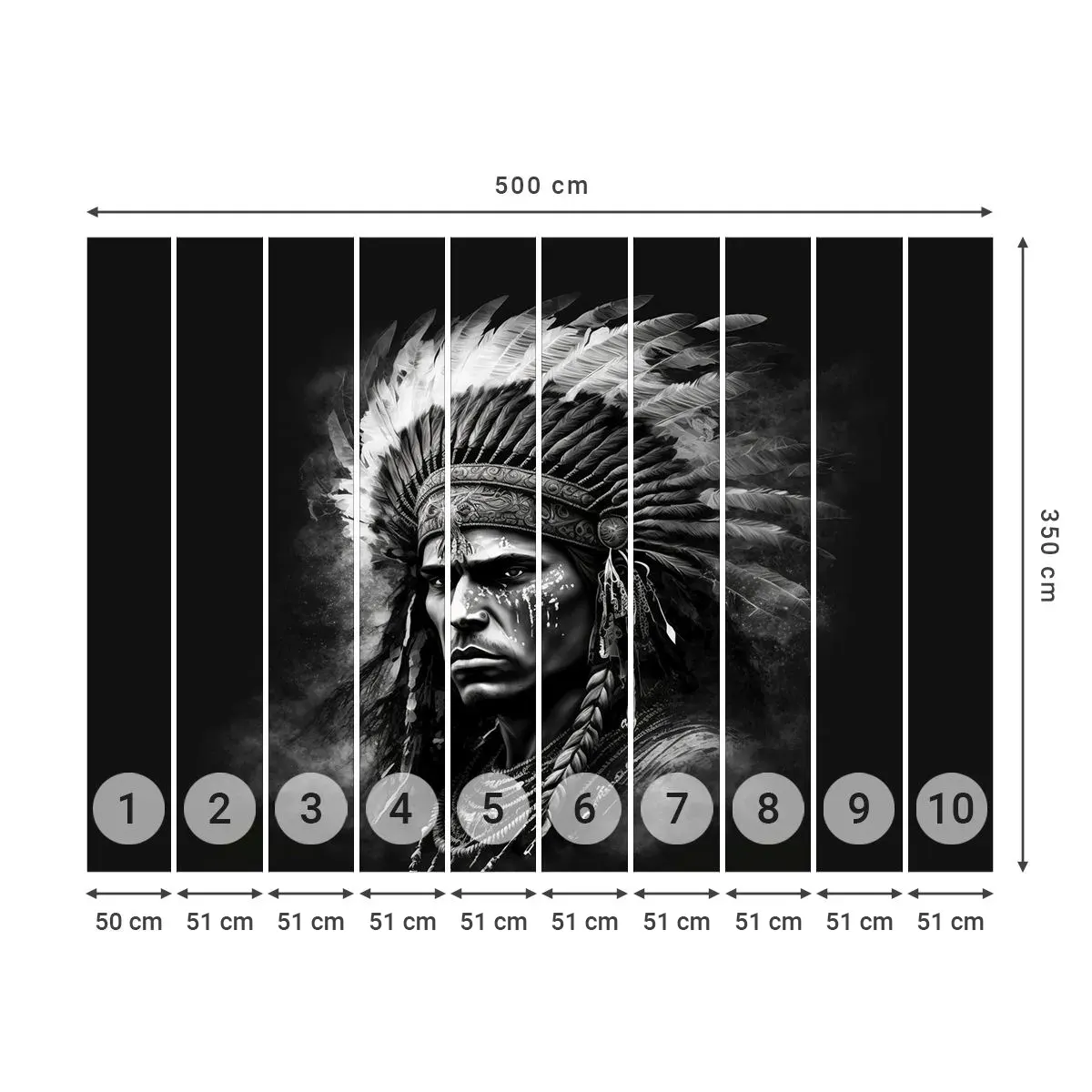 Selbstklebende Fototapete Deluxe Sticker - Anführer und Krieger - indisch, Stämme, Ethnisch - 500x350 cm