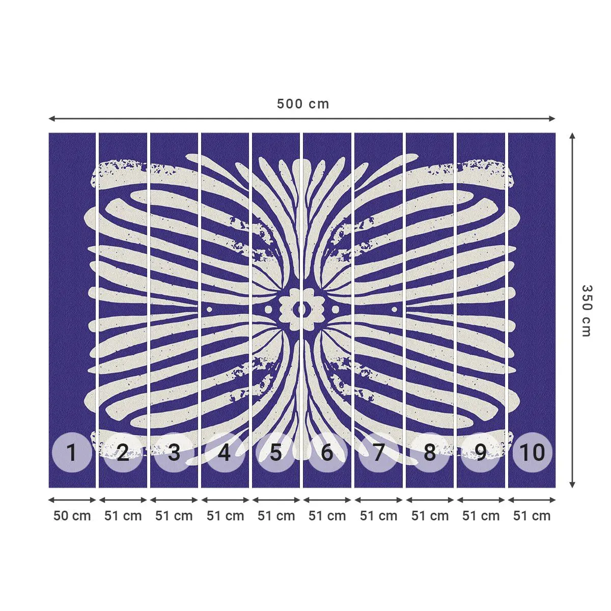 Selbstklebende Fototapete Deluxe Sticker - Ethnische Inspirationen - Boho, Botanisch, Stück - 500x350 cm