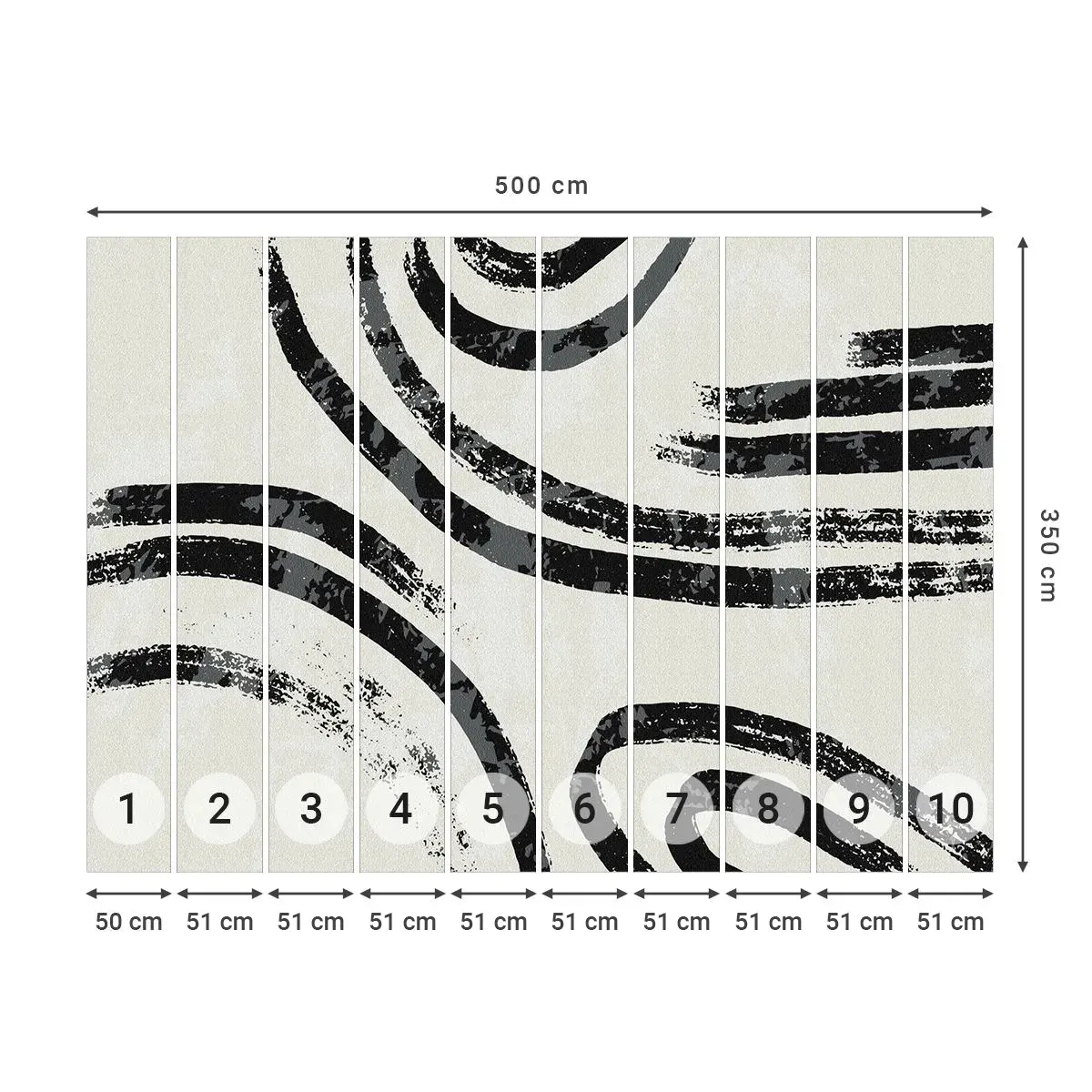 Selbstklebende Fototapete Deluxe Sticker - Bei Hälfte angehalten - Minimalismus, Striche, Boho - 500x350 cm