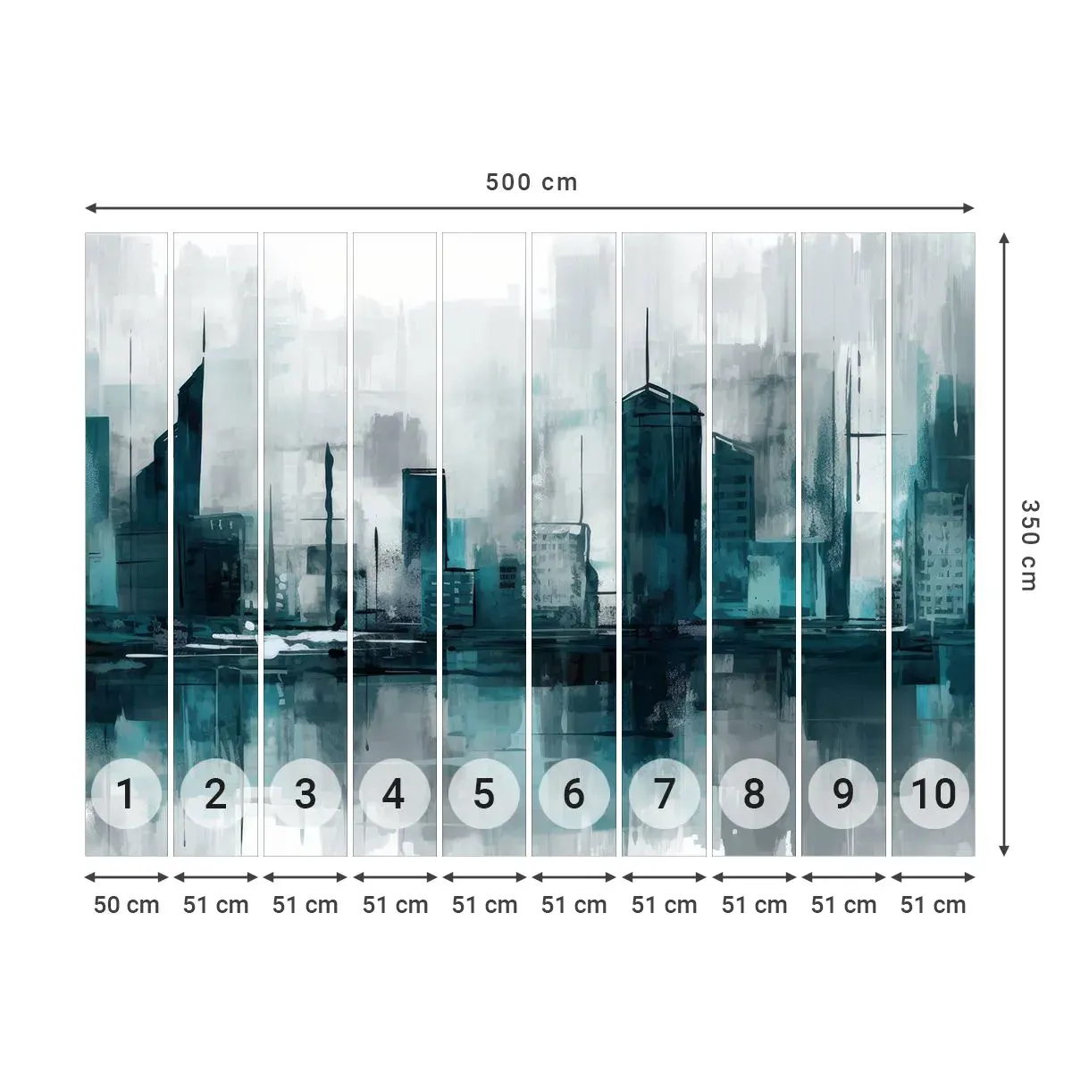 Fototapeta Samolepicí Deluxe Sticker - Město v barvě deště - Město, Architektura, Kus - 500x350 cm