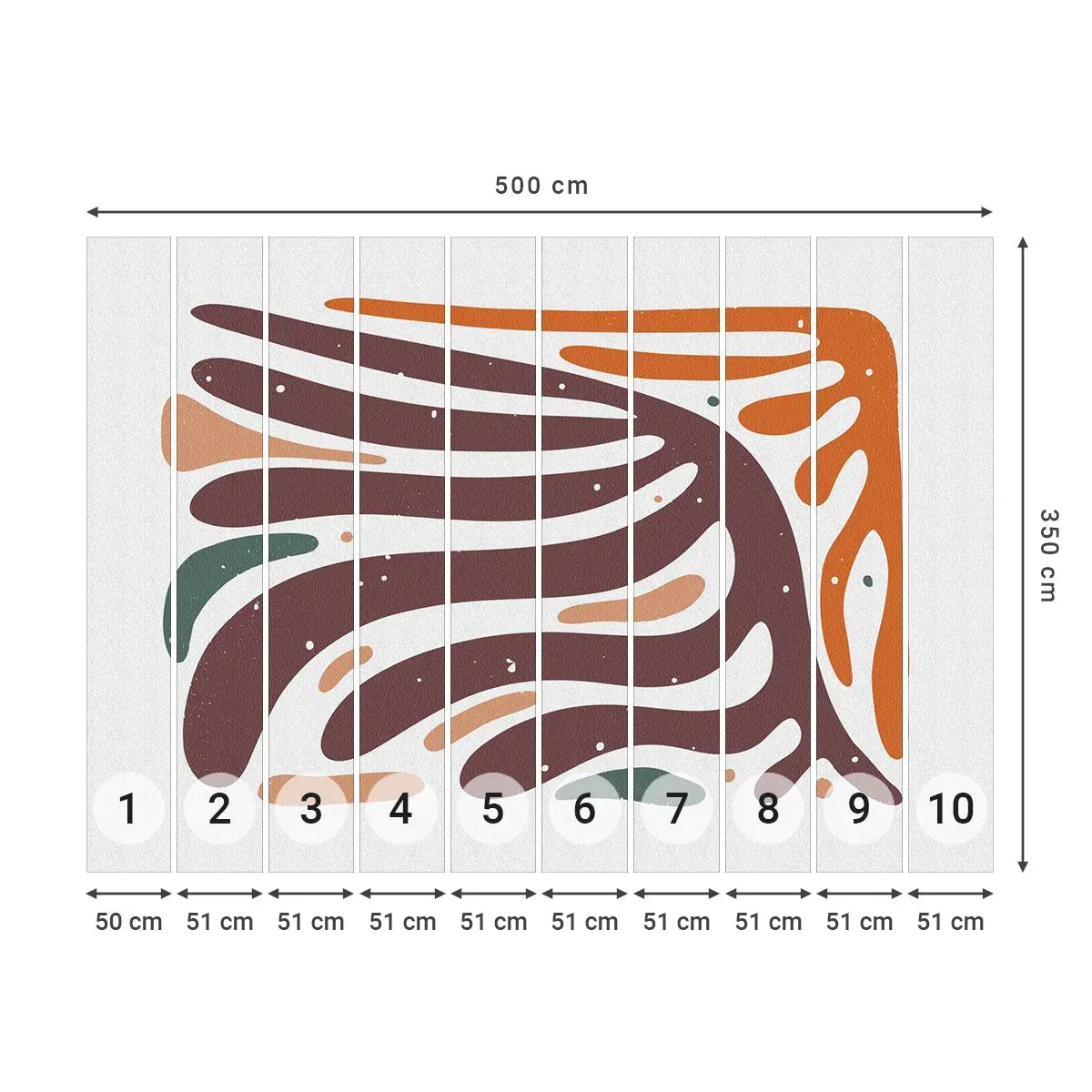 Selbstklebende Fototapete Deluxe Sticker - Strahlende organische Komposition - Boho, Minimalismus, Stück - 500x350 cm
