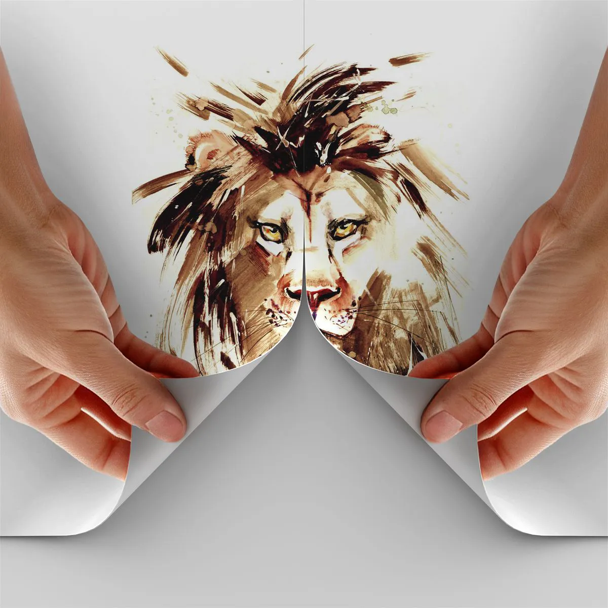 Papier Peint Photo Standard Eco - Force et dignité - Animaux, Lion, Abstraction - 250x175 cm