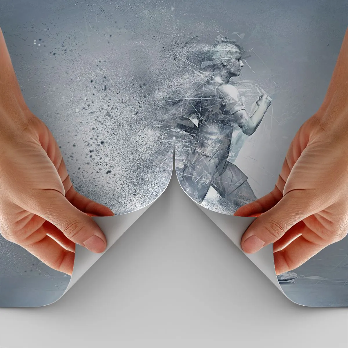 Papier peint sur mesure Standard Eco - Une énergie cristalline - Abstraction, Graphique, Coureur