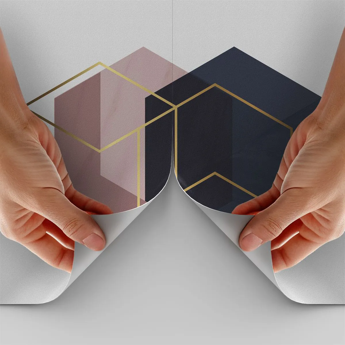 Papel de Parede Standard Eco - Uma composição moderna de cubos geométricos - 100x70cm - O poder da simplicidade - Decoração de parede moderna para a sala de estar e quarto ARTTOR