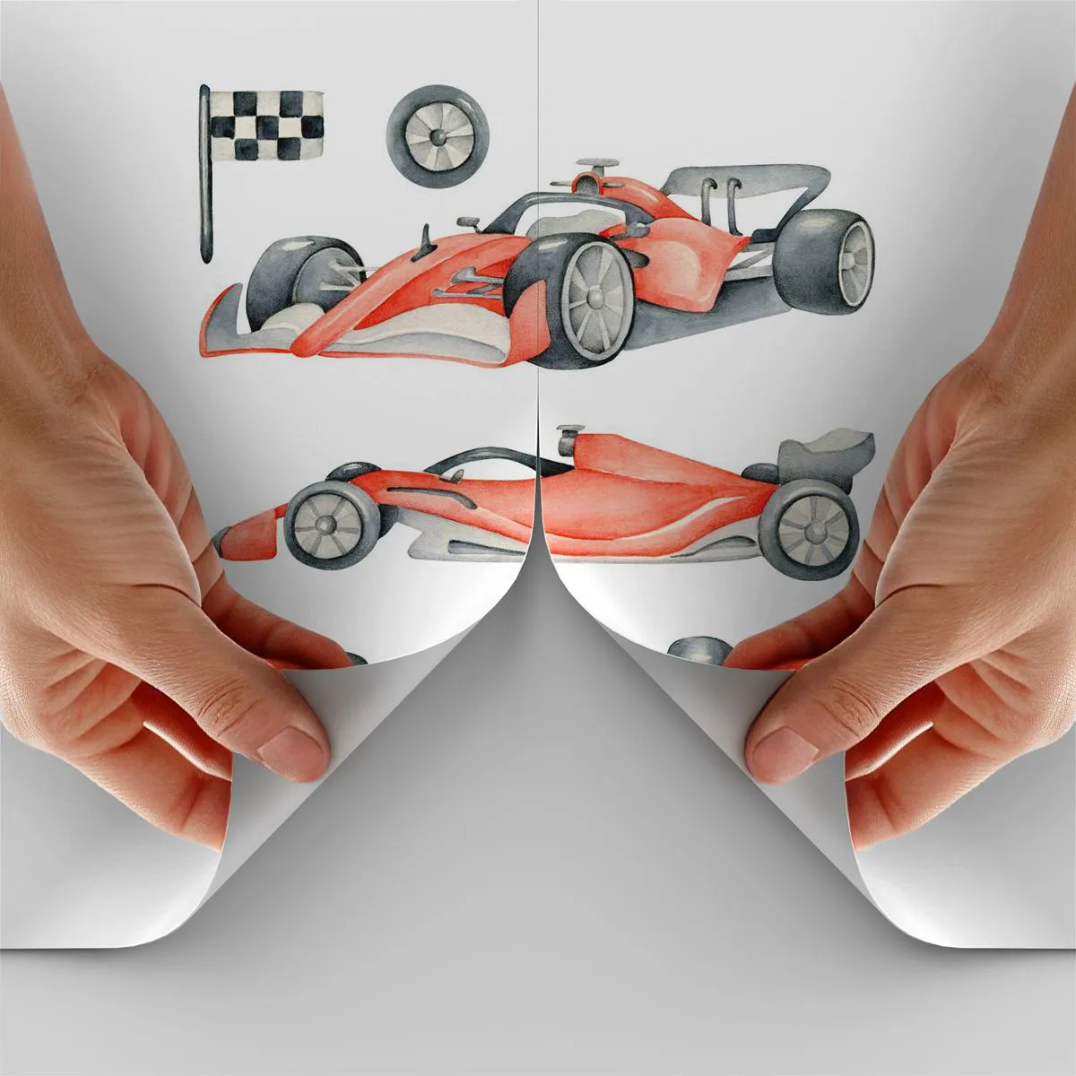 Tapet Standard Eco - Prindeți visul - Mașini de curse, Mașini, Pentru copii - 350x256 cm